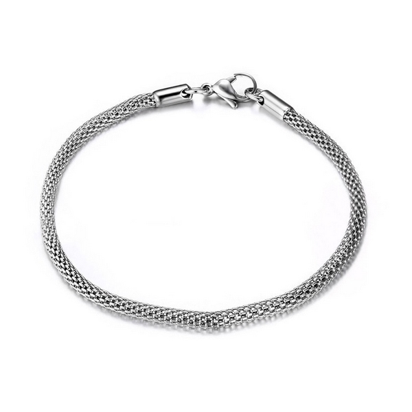 Oceľový náramok guľatý, šírka 3 mm, dĺžka 20 cm