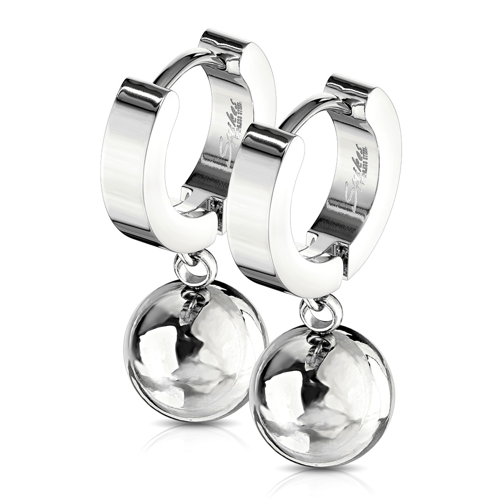 Šperky4U Ocelové náušnice - kroužky s kuličkami - OPN1547-ST