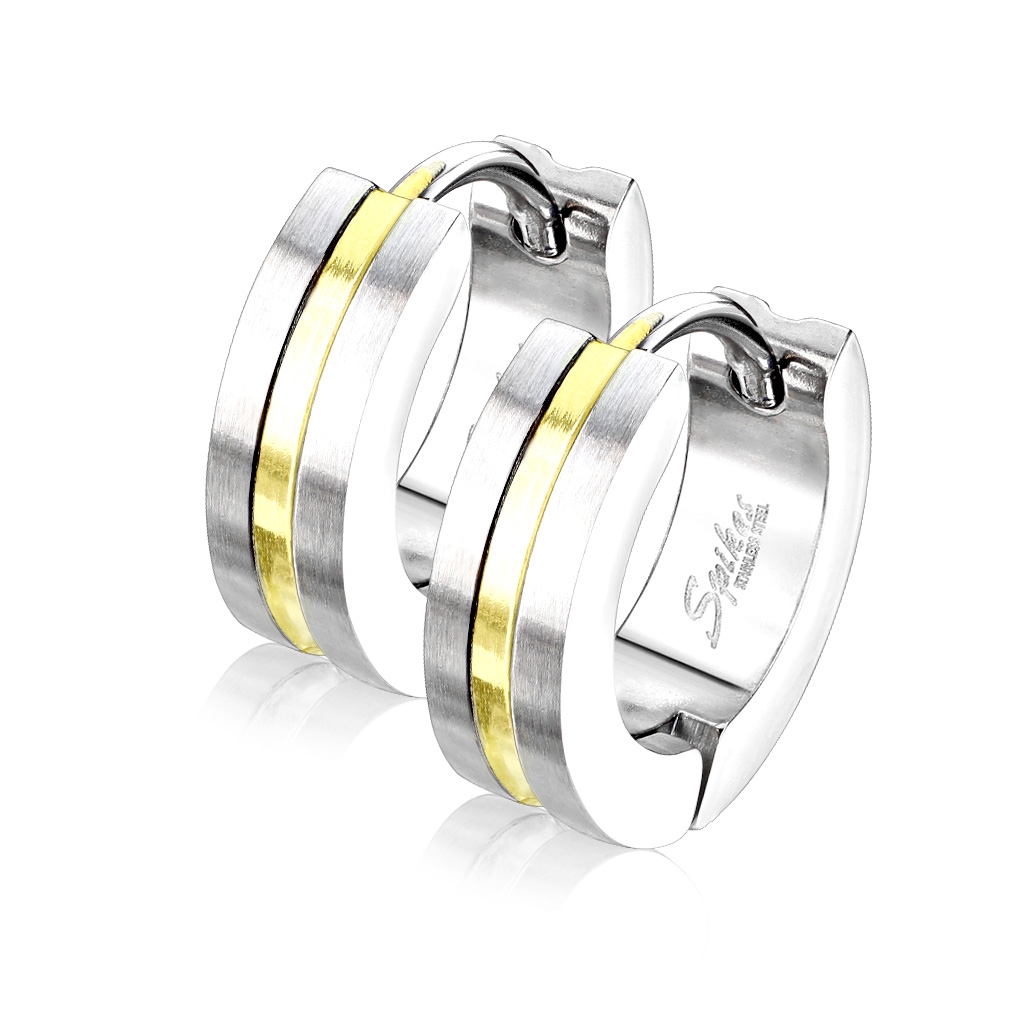 Šperky4U Ocelové náušnice kruhy, barva zlacená - OPN1640-GD