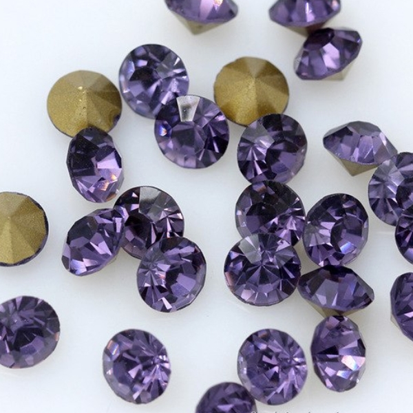 Sklenený šaton SS16 - 4 mm, 10ks / bal., Tanzanite