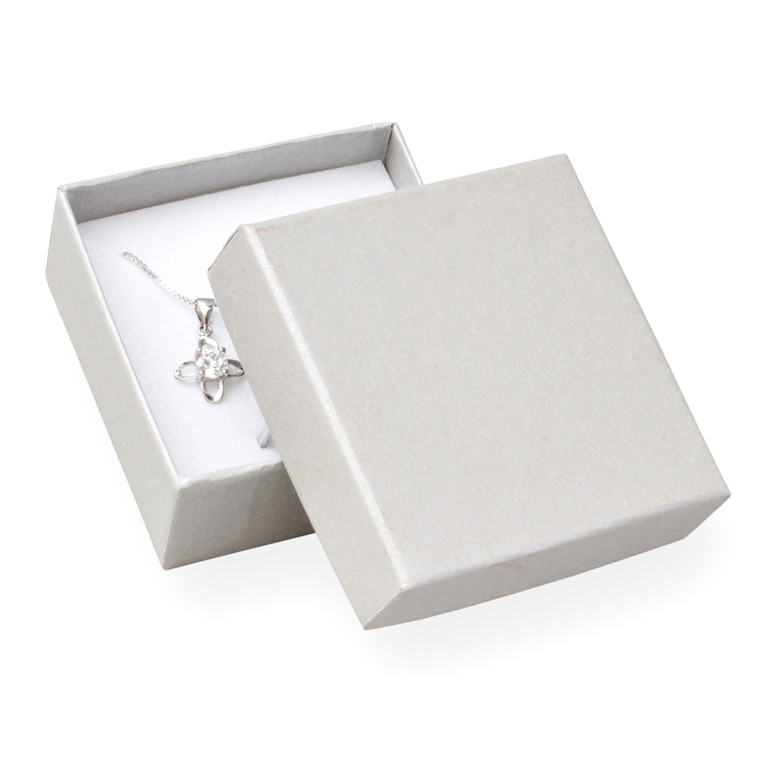 Darčeková krabička na súpravu šperkov - perleťovo biela
