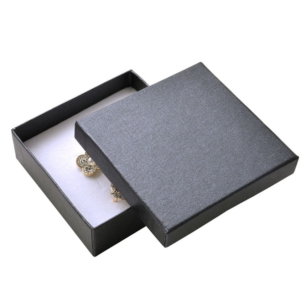 Darčeková krabička na súpravu šperkov - kovovo tmavo šedá
