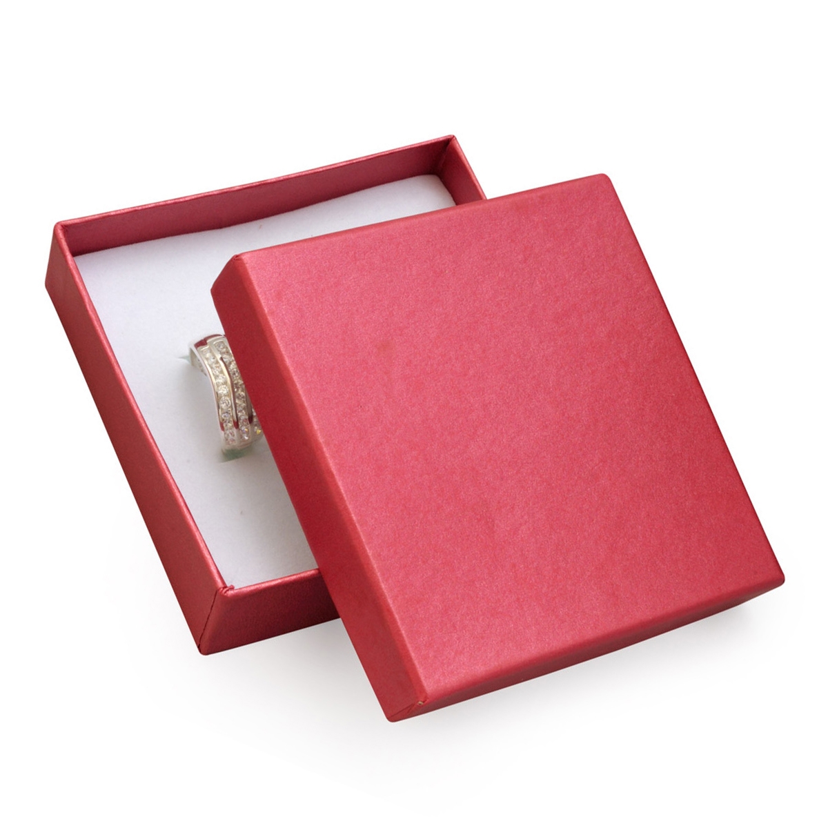Darčeková krabička na súpravu šperkov - perleťovo červená