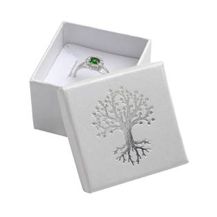 Dárková krabička na prsten, stříbrný strom života