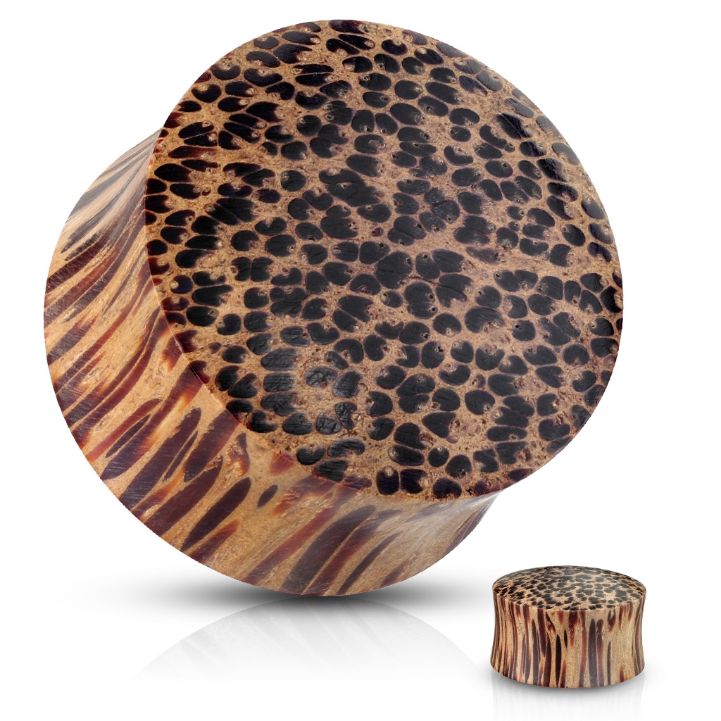 Šperky4U Plug do ucha z kokosového dřeva - PL01027-16