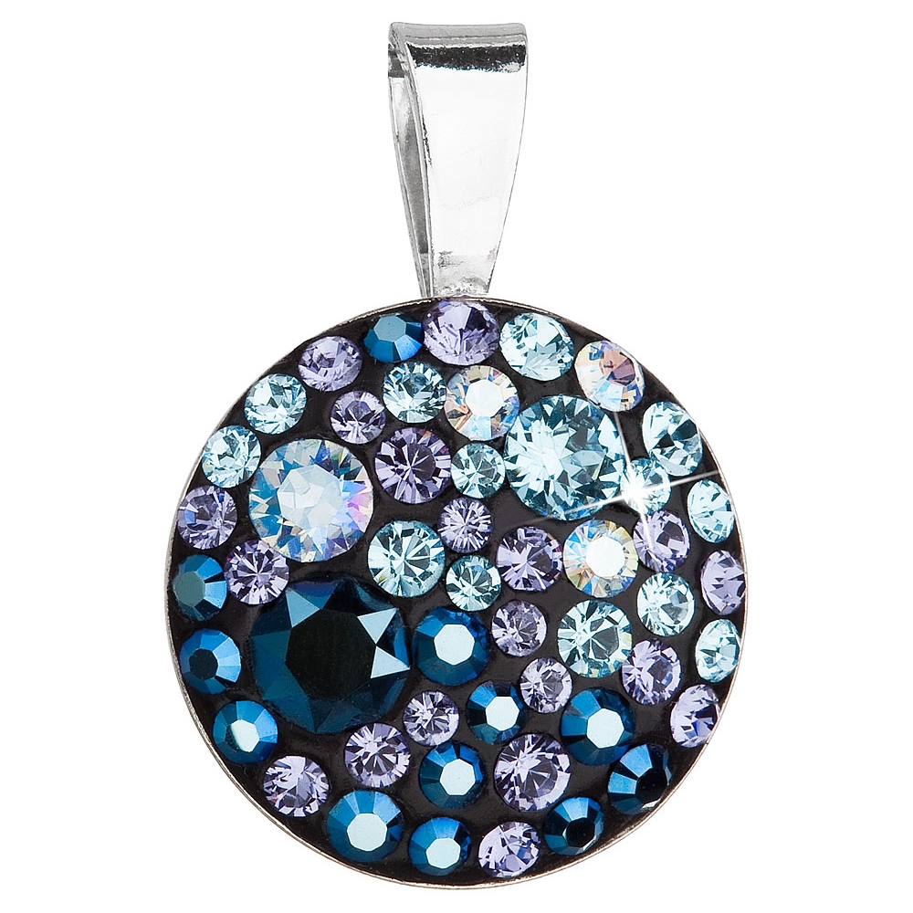 Strieborný prívesok s kameňmi Crystals from Swarovski ® Blue Style