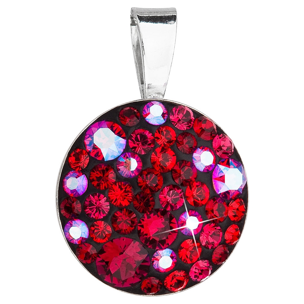 EVOLUTION GROUP CZ Stříbrný přívěšek s kameny Crystals from Swarovski® Cherry - 34225.3 Cherry