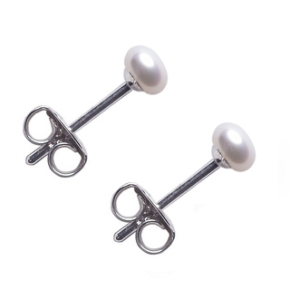 Šperky4U Náušnice chirurgická ocel - přírodní perly 4 mm - OPN1641-4