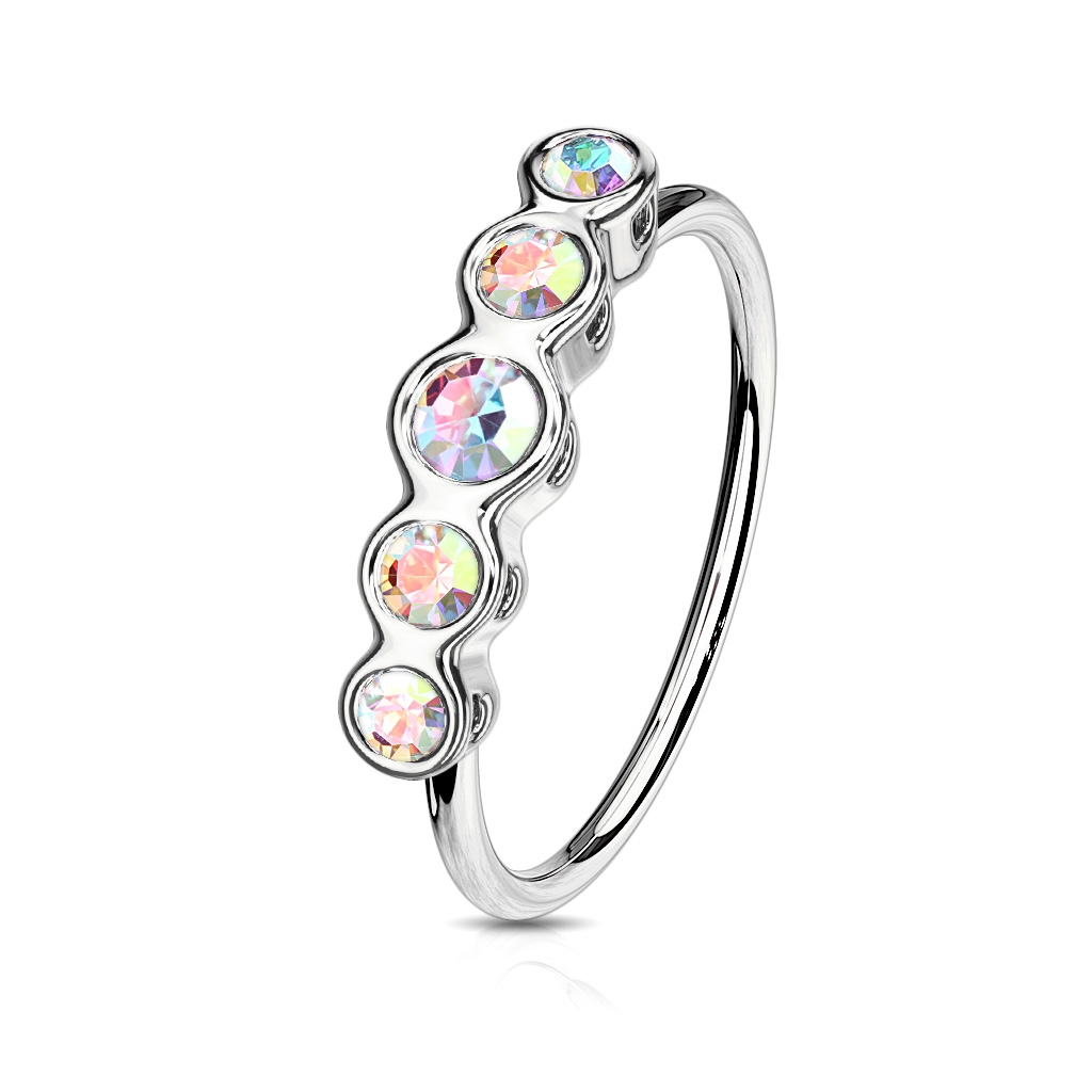 Piercing do nosa krúžok so zirkónmi
