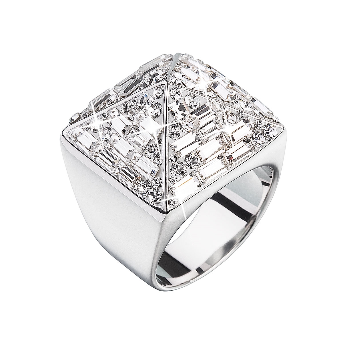 Strieborný prsteň s kameňmi Crystals from Swarovski ®