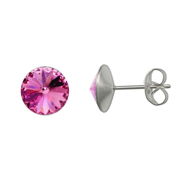 Oceľové náušnice Crystals from Swarovski ® 6mm, ROSE