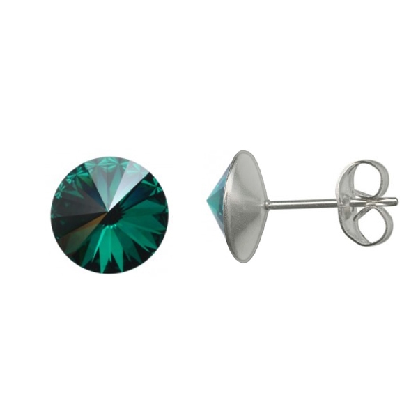 Oceľové náušnice Crystals from Swarovski ® 6mm, EMERALD