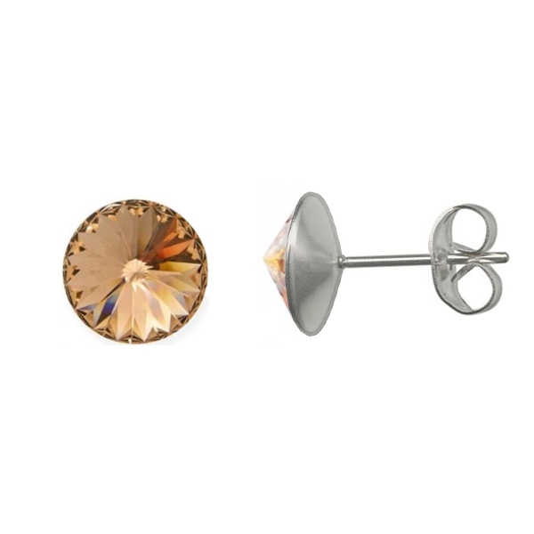 Oceľové náušnice Crystals from Swarovski ® 6mm, LIGHT PEACH