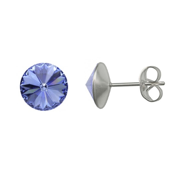 Oceľové náušnice Crystals from Swarovski ® 6mm, LIGHT SAPPHIRE