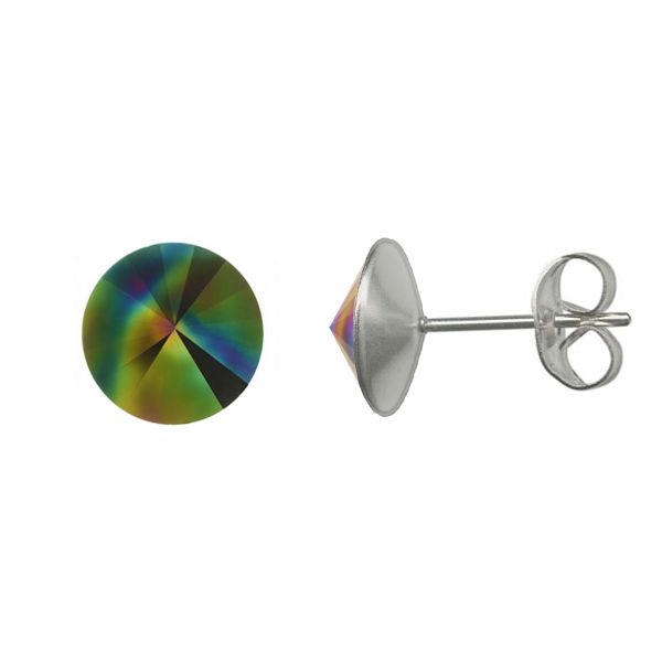 Oceľové náušnice Crystals from Swarovski ® 6mm, RAINBOW