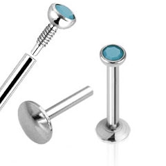 Šperky4U Piercing do brady - labreta, opalit modrý - LB01102-1208B