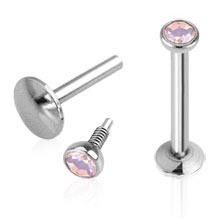 Šperky4U Piercing do brady - labreta, opalit růžový - LB01102-1210P