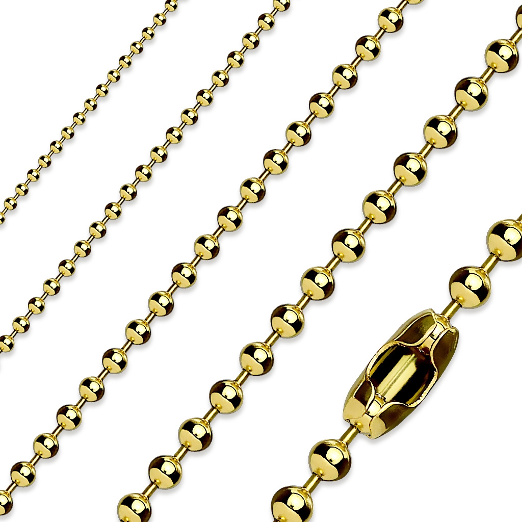Šperky4U Kuličkový řetízek zlacený, tl. 2,4 - OPE1025-024-55