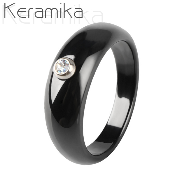 Keramický prsteň čierny, šírka 7 mm