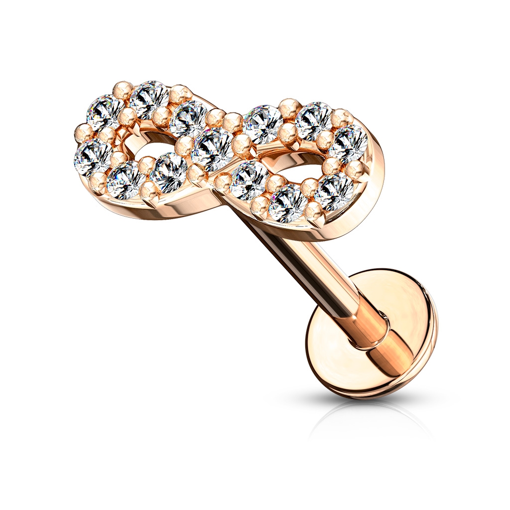 Šperky4U Piercing do brady - ležatá osmička 1,2 x 8 mm - LB1083-1208-RDC