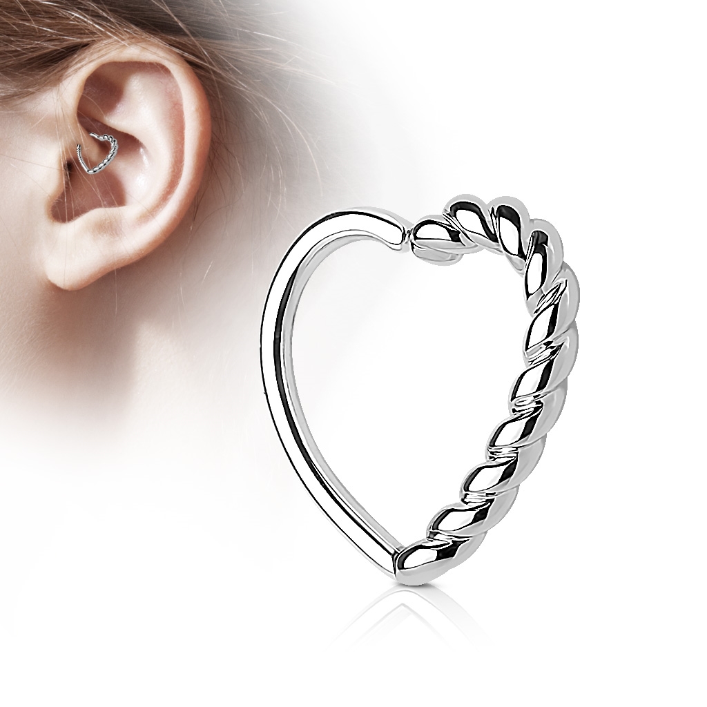 Šperky4U Piercing do nosu/ucha srdce - N0121-ST
