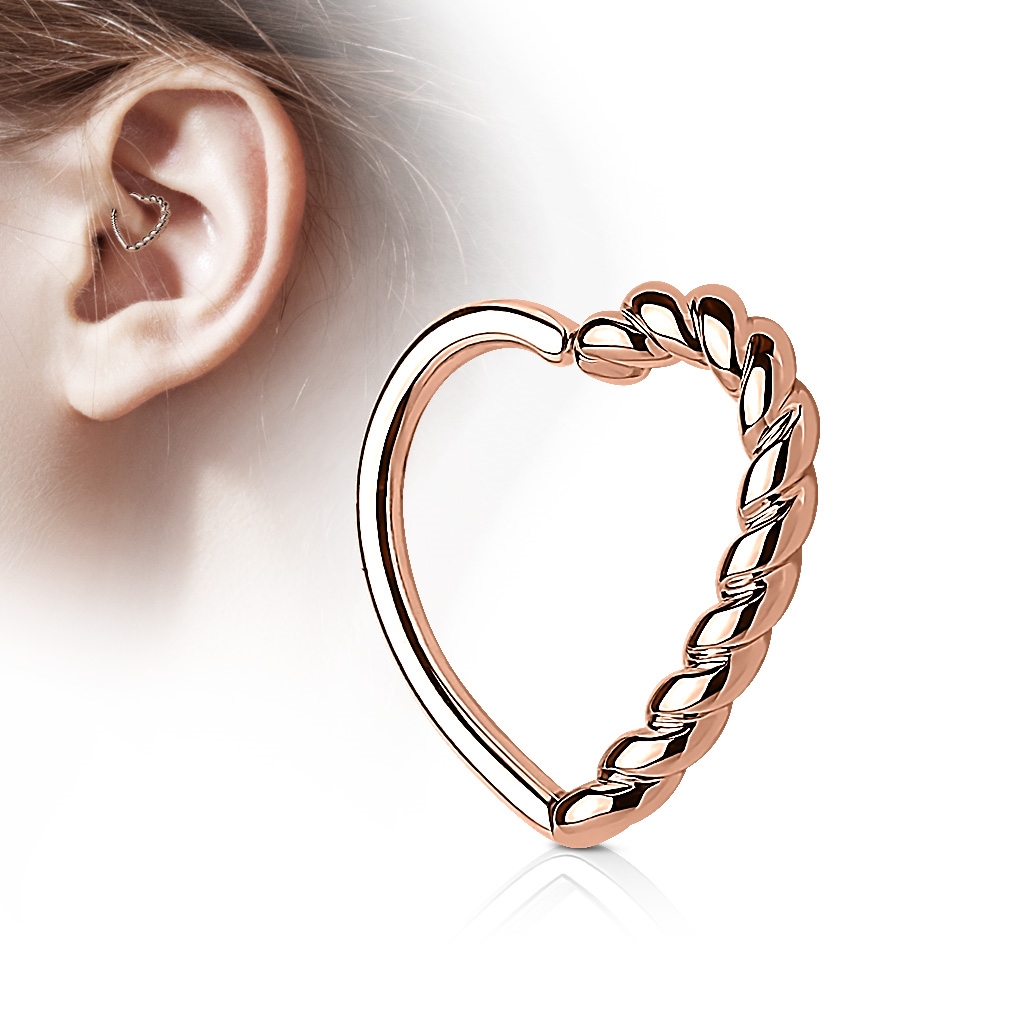 Šperky4U Piercing do nosu/ucha srdce - N0121-RD