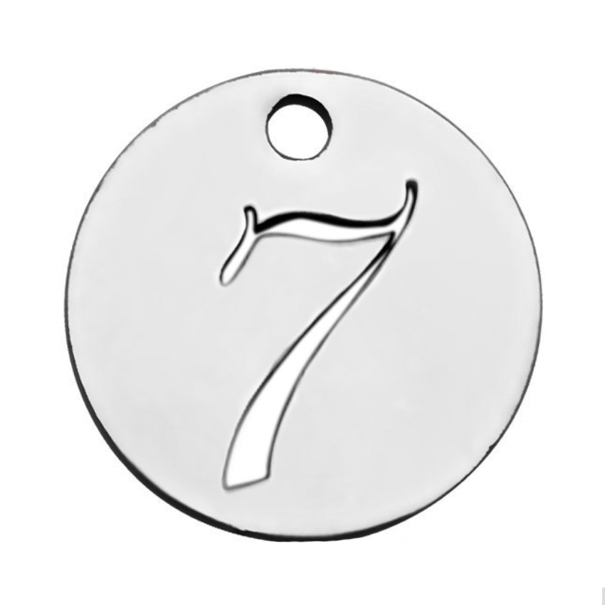 Šperky4U Drobný kulatý ocelový přívěšek - číslice - OK1172-7