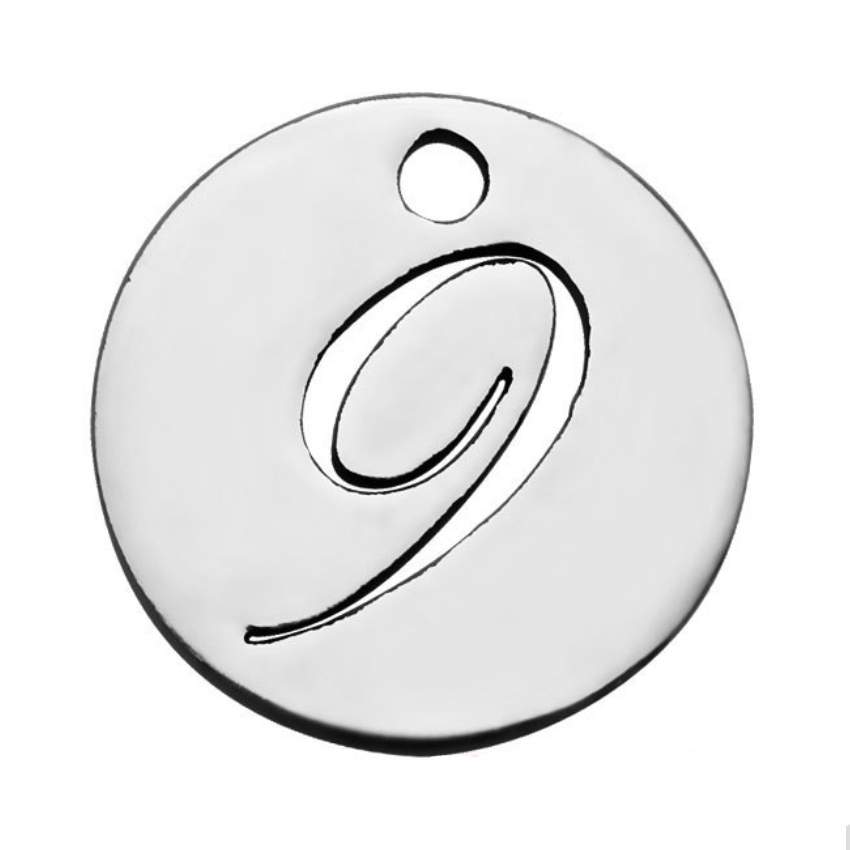 Šperky4U Drobný kulatý ocelový přívěšek - číslice - OK1172-9