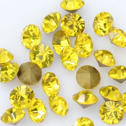 Sklenený šaton SS16 - 3,2 mm, 10ks / bal., Citrine