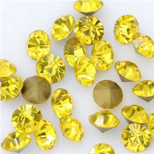 Skleněný šaton SS12 - 3,2 mm, 10ks/bal., Citrine