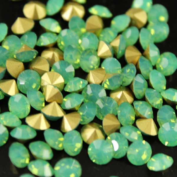 Sklenený šaton SS16 - 3,2 mm, 10ks / bal., Green Opal
