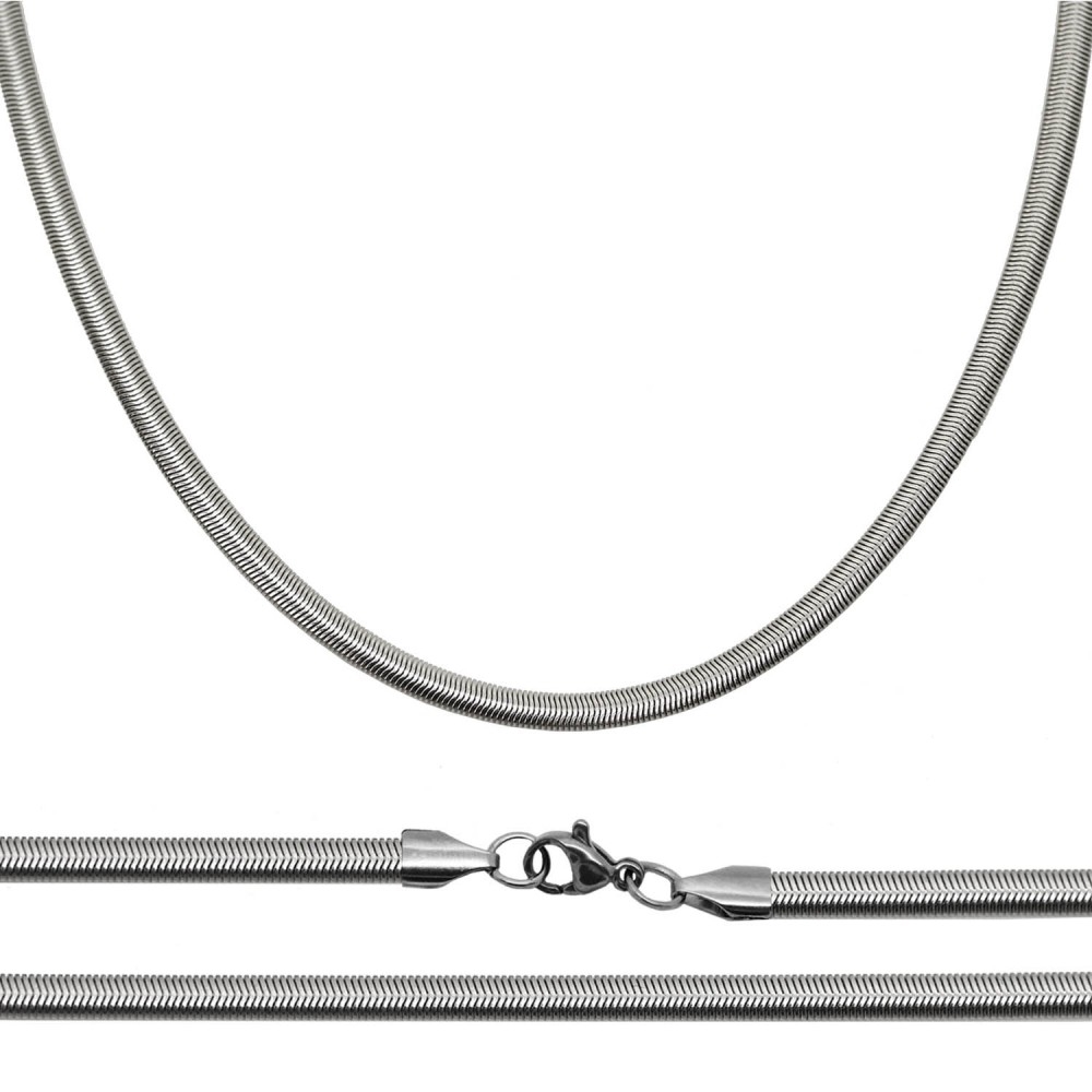 Šperky4U Ocelový řetízek had plochý, š. 4 mm - OPE1096-040-45