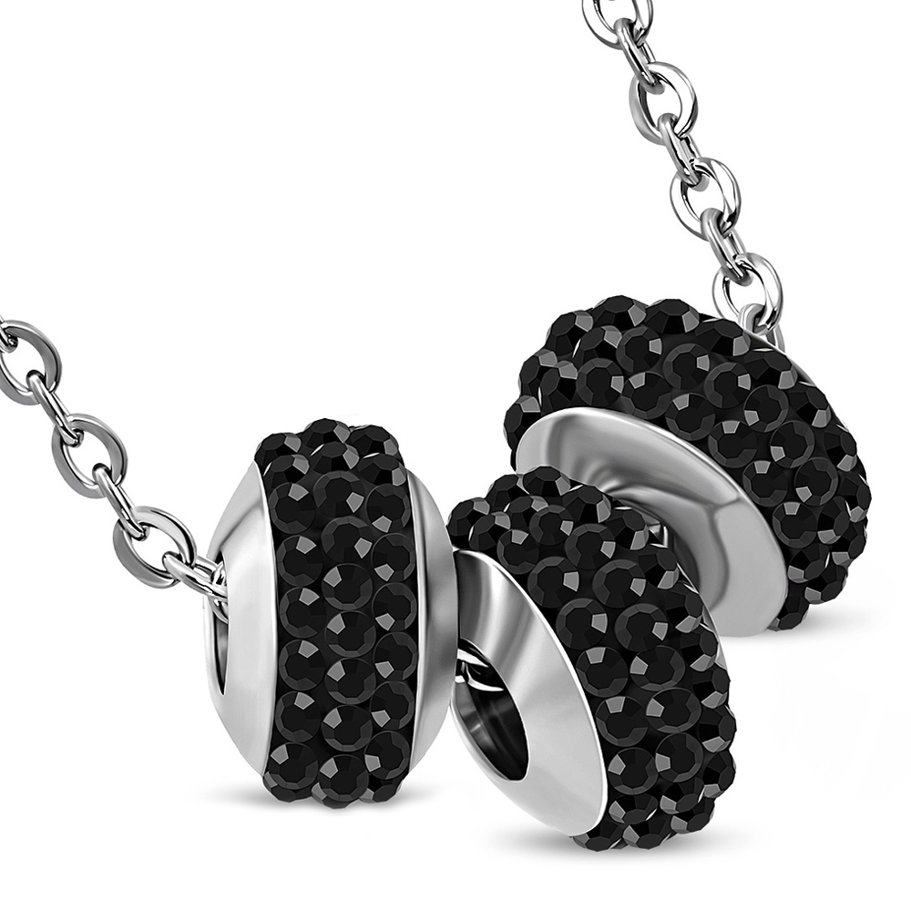 Šperky4U Ocelový řetízek se zavěšenými korálky - OPD0161-K