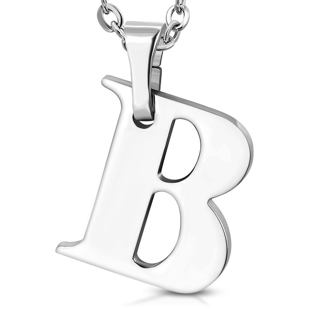 Oceľový prívesok písmeno - iniciálka B
