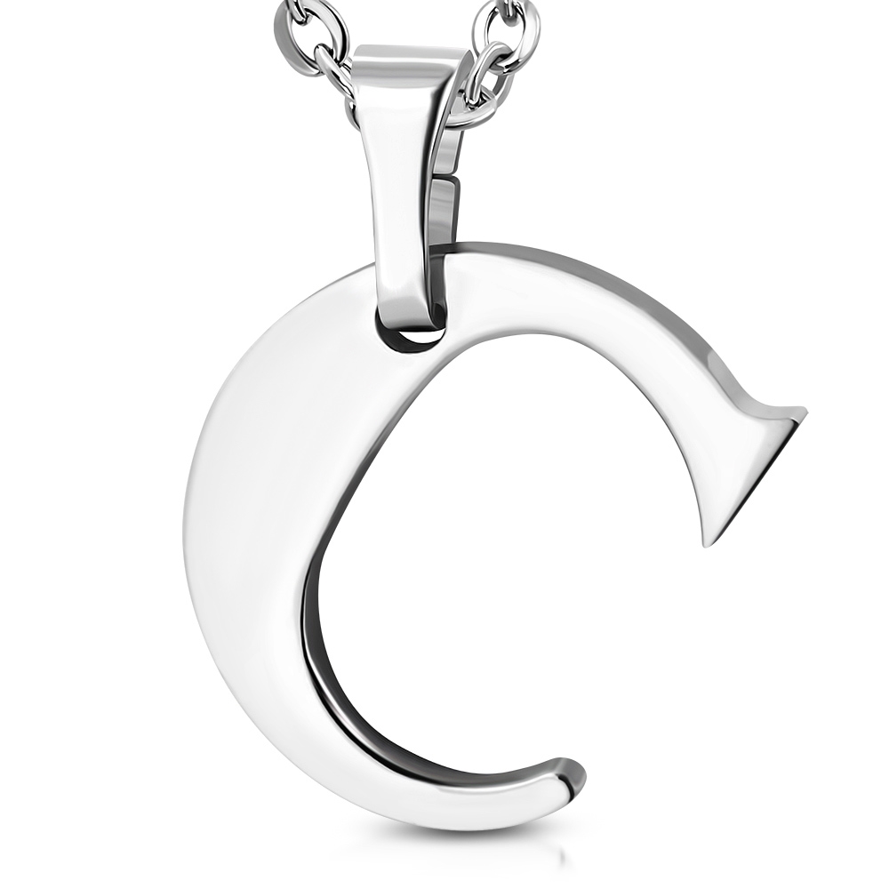 Šperky4U Ocelový přívěšek písmeno - iniciála C - OPP1706-C