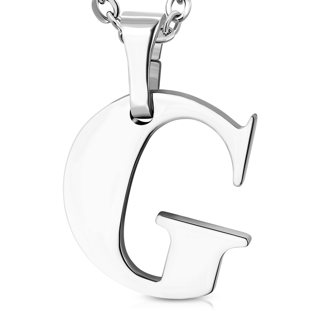 Oceľový prívesok písmeno - iniciálka G
