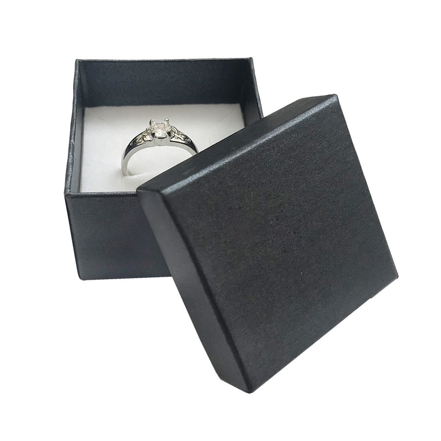Darčeková krabička na prsteň alebo náušnice kovovo čierna