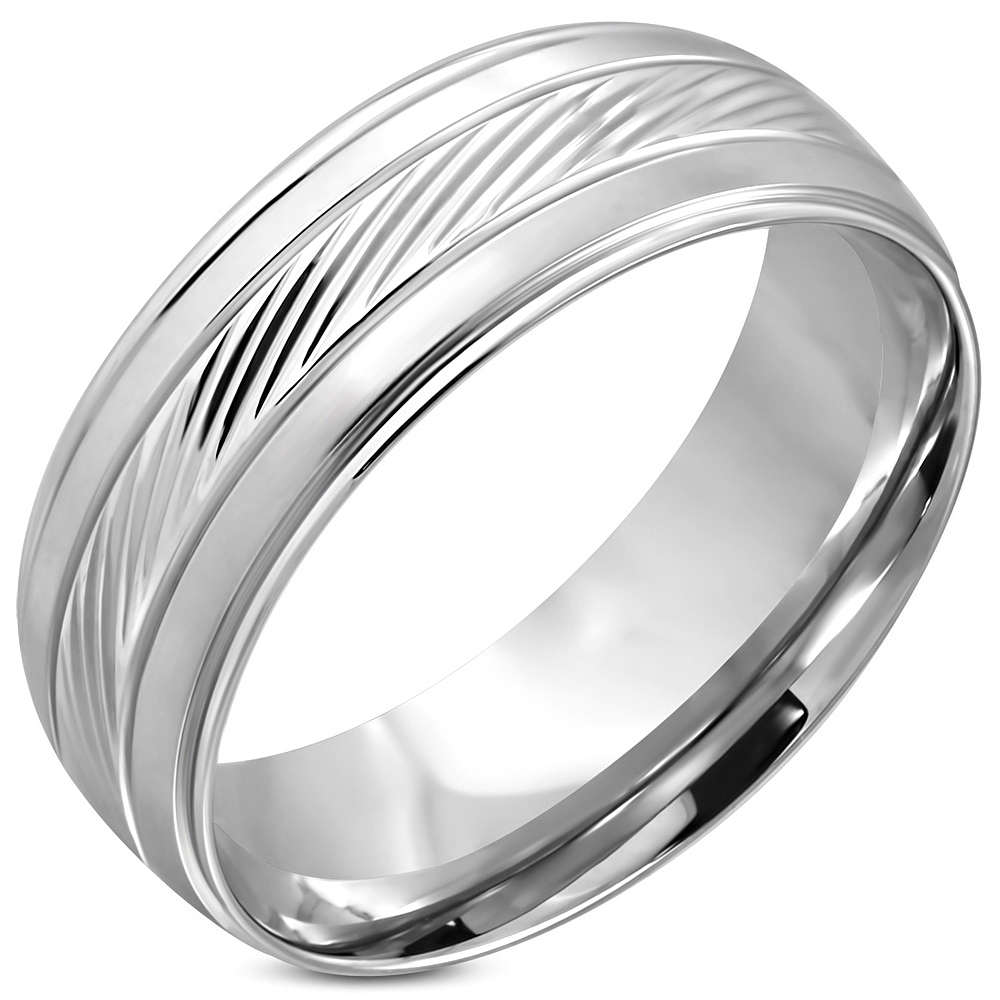 Oceľový prsteň, šírka 8 mm