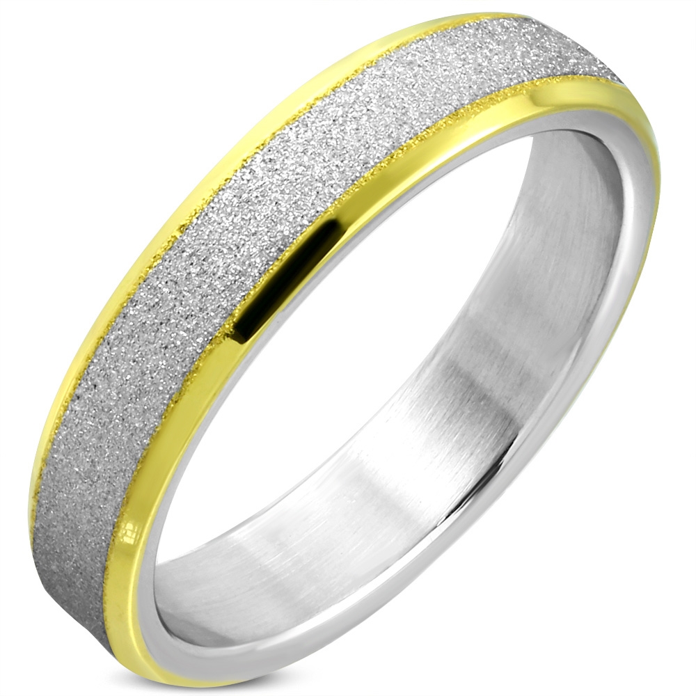 Šperky4U Pískovaný ocelový prsten, šíře 5 mm, vel. 51 - velikost 51 - OPR1806-5-51