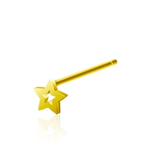 Pozlátený strieborný piercing do nosa hviezda
