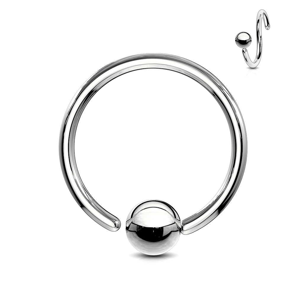 Šperky4U Piercing - kruh s kuličkou - rozevíratelný - K1001-12083