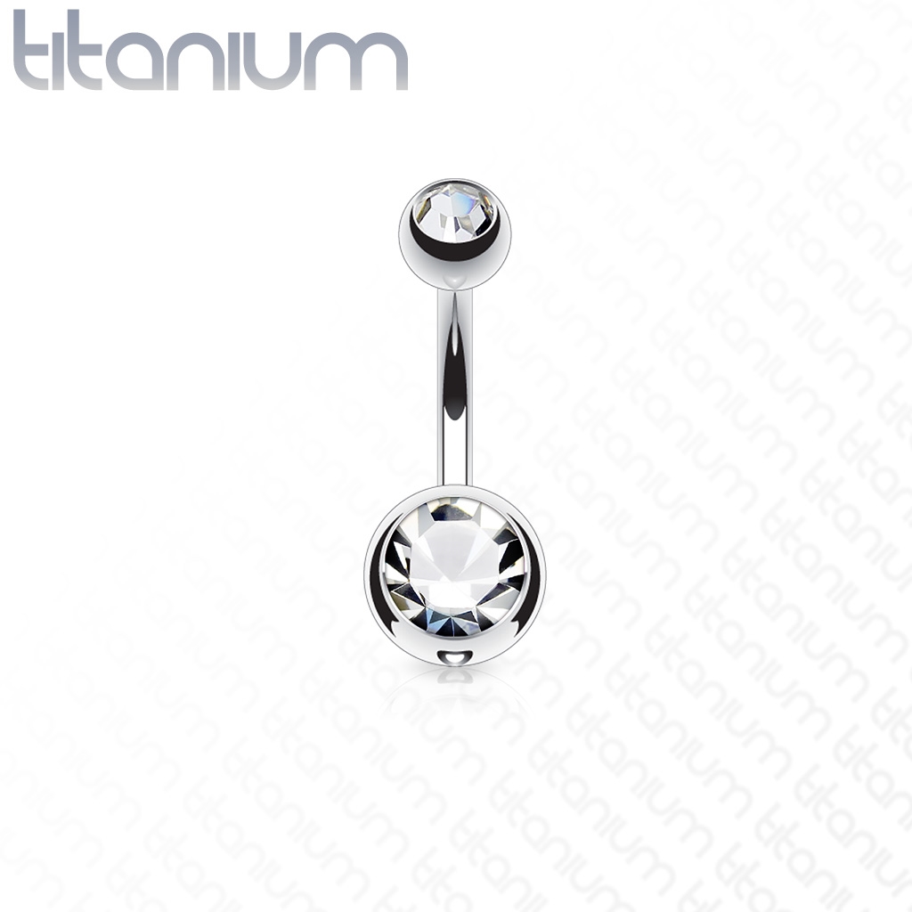 Šperky4U Piercing do pupíku - banánek TITAN - TIT1001-C