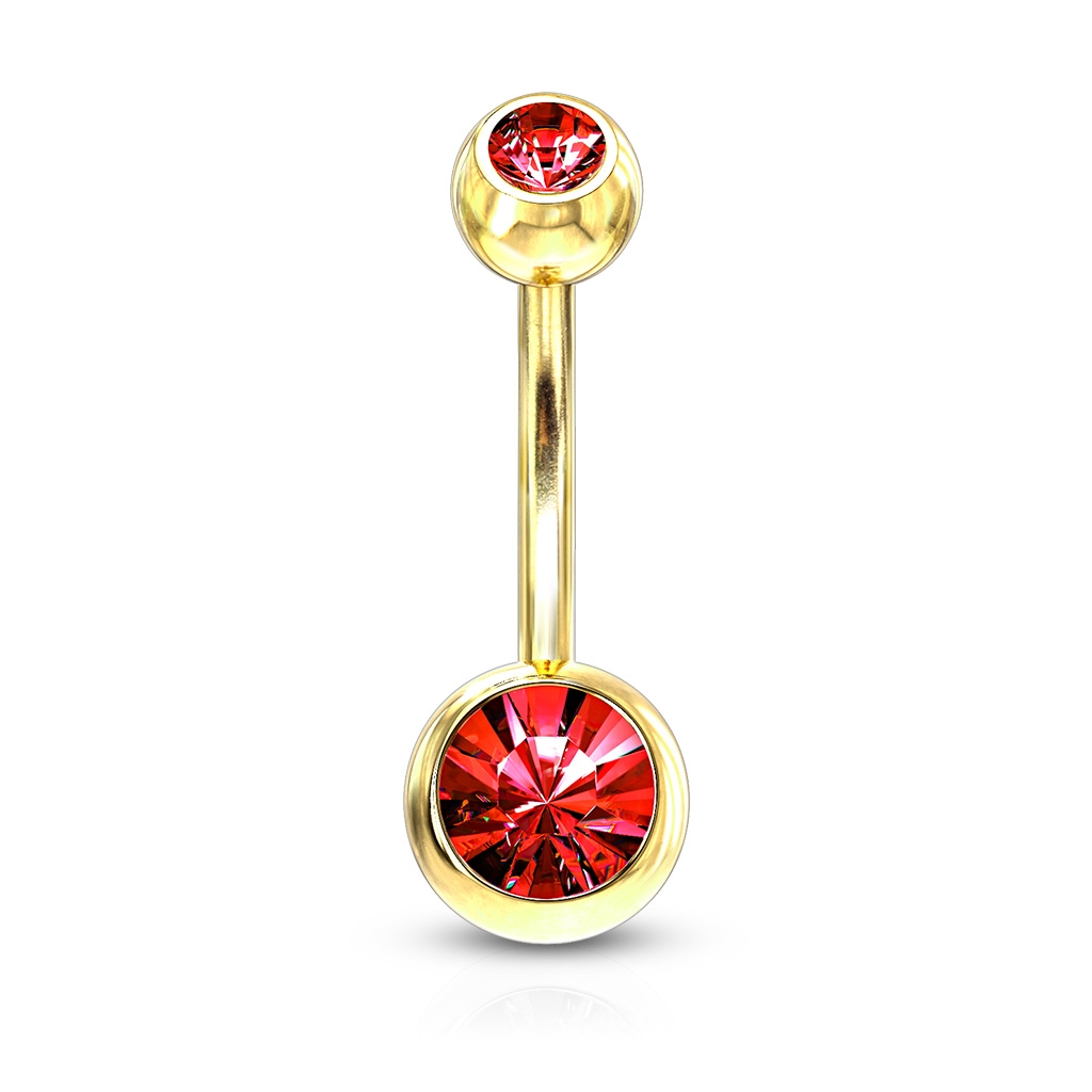 Pozlátený piercing do pupku - banánik
