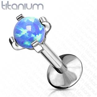 Piercing do brady - labreta titan, 1,2 x 8 mm, opál 3 mm