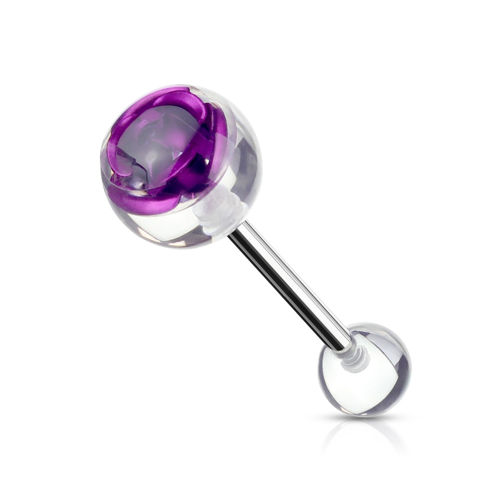 Šperky4U Piercing do jazyka - růže - PJ01119-A