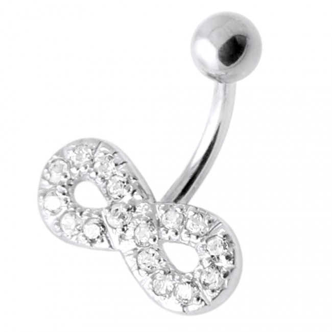 Šperky4U Stříbrný piercing do pupíku - nekonečno - BP01021-C