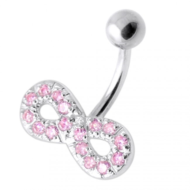 Šperky4U Stříbrný piercing do pupíku - nekonečno - BP01021-P