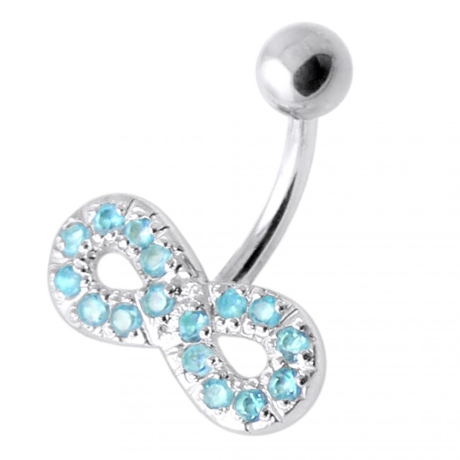 Šperky4U Stříbrný piercing do pupíku - nekonečno - BP01021-Q