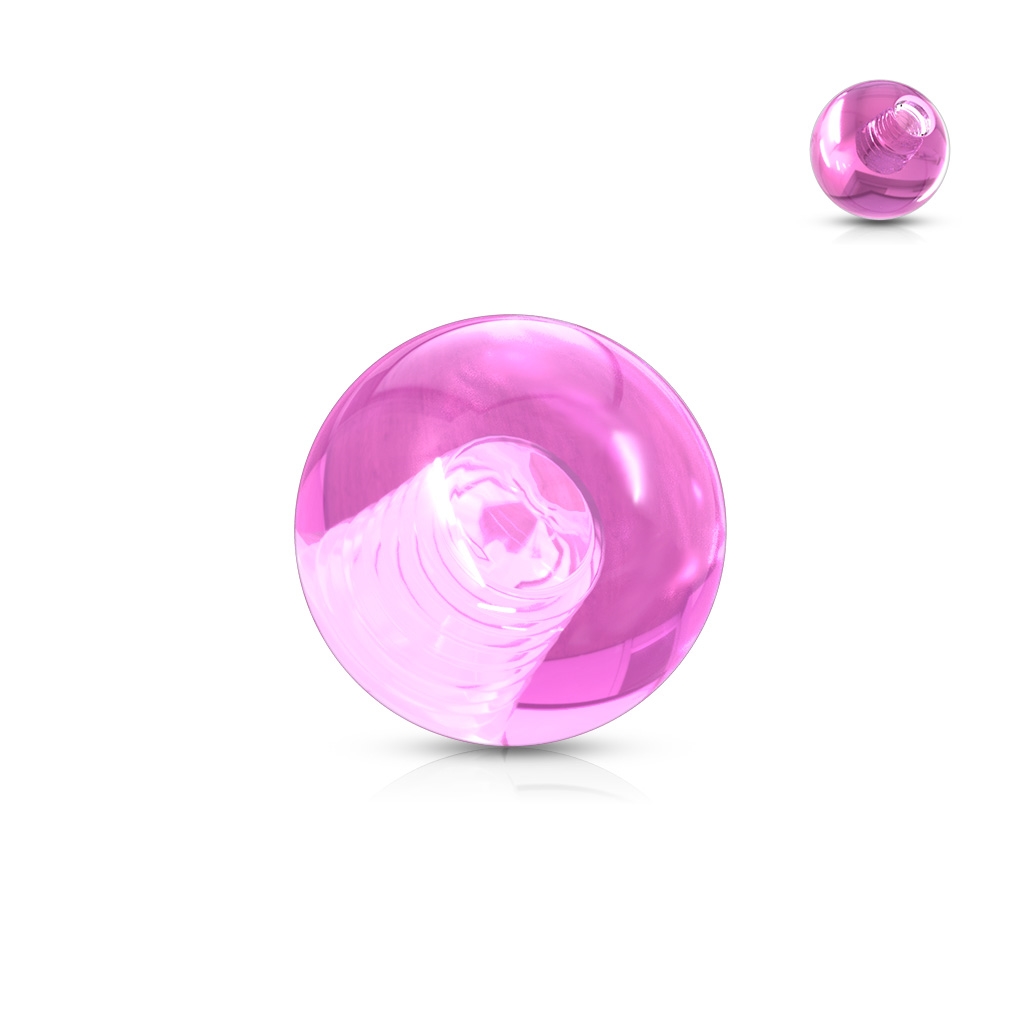 Šperky4U Náhradní kulička 1,2 mm, průměr 3 mm, barva růžová - ND001P-1203