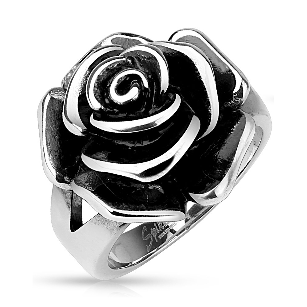 Šperky4U Ocelový prsten růže - velikost 57 - OPR1829-57
